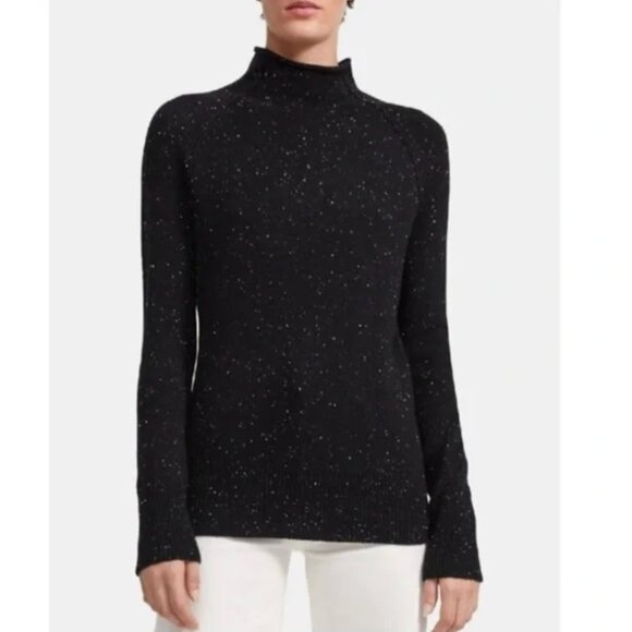 (SOLD) Theory 100% Cashmere Karinella Sweater Top in Black Multi, size Small / P - Picture 1 of 9